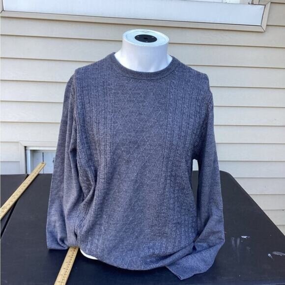 cowgirl argyle boho cozy grandpa dad Dockers Men's Sweater medium Gray - Picture 1 of 3